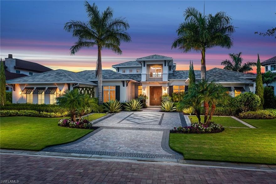 Experience luxury at every turn in this custom-built Prato Grand Estates home located in the highly sought-after Talis Park community. This home is perfectly situated on the 14th hole of the Greg Norman and Pete Dye-designed golf course. When you enter the grand foyer overlooking the beautiful water feature, you will immediately feel the calm and serene beauty that is carried throughout the home. The Marvin Integrity windows throughout offer extensive amounts of light, highlighted by the organic culinary garden off the kitchen. This immaculate property features Miele appliances, Environmental Water Systems whole-home filtration system, whole house generator, Universal Remote Control central home automation system, Sonos home entertainment system, Network Video Monitoring System and much more. Talis Park is one of the most spectacular residential golf communities in Southwest Florida. The club features a cutting-edge fitness center, spa, and resort-style pool featuring a bar overlooking the world-class golf course.