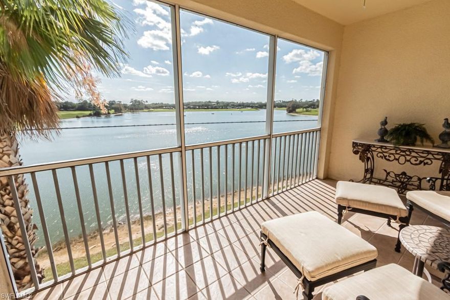 Sometimes you come across something a bit unique. This light & bright -  TURNKEY - 2/bed 2/bath condo has the most breathtaking views.  Elegantly furnished and nicely appointed, nothing you need do.  HVAC 2018 and hot water replaced 2015.  Unit has additional storage room near the elevators for your clubs and bikes and maybe a fishing rod.  Pelican Preserve is an active adult community offering a amazing array of amenities and activities to enhance your Florida experience.  Close to the airport, hospitals, fine dining and lots of shopping --  and don't forget our sandy beaches.