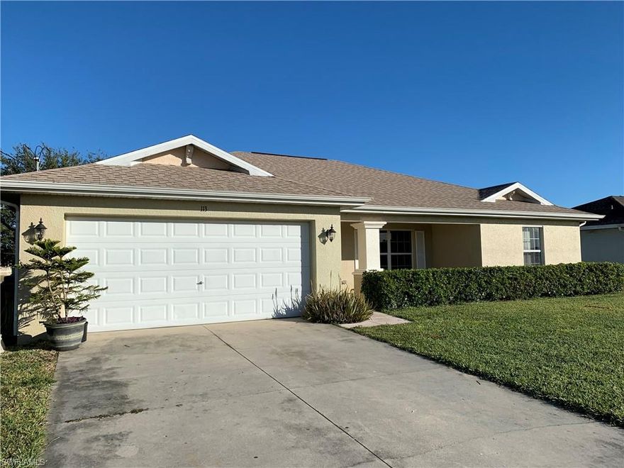 Location location; Welcome to your quiet, growing, cape coral neighborhood. As you walk up notice the maticulesley maintained grass and 2 car garage opening into a wide open living/kitchen just waiting for the new owners personal touches to make it shine. Flooring, cabinet and countertop allowances may be added to the purchase price if desired by the buyer. Large master bedroom with En-suite bath and large walk in closet. Open up the slider doors and enjoy your lush green backyard, which will easily accommodate most pools. THEROOF IS 1 YEAR OLD. THE WATER HEATER IS NEW. This home won't last long, schedule your showing today