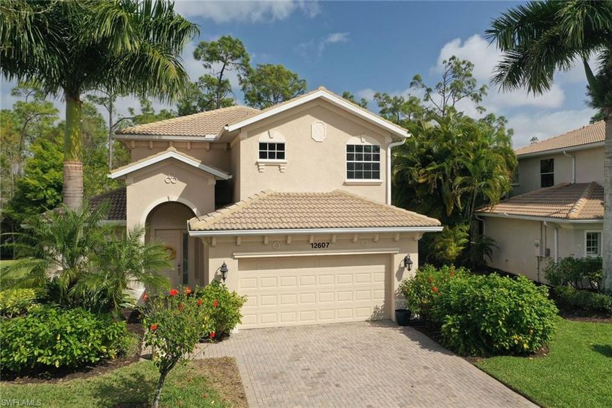 Beautifully maintained 2-story home on a quiet Cul-de-sac, located a short drive to Clam Pass and the breathtaking Gulf of Mexico. Desirable features that make this home stand above the others include a natural gas cooktop in the chef's kitchen, double wall ovens, lots of cabinet space and a convenient breakfast bar. The highly sought after spacious first floor bedroom includes a large walk in closet and a modern full bathroom that is wheelchair assessible. Secluded lanai adorned by nature. Private and relaxing, a perfect place for your morning yoga routine. Room for you to design your own pool with the features you want! Survey provided by seller. Large loft found on 2nd flr, a great area to gather, play or use as a home office. The  king-size master ensuite has a luxurious bathroom with seperate shower and garden tub. The second and third bedrooms share a full bathroom. This desirable gated community includes a community Clubhouse, pool, spa and fitness center, walking distance through a wooden path at the end of the cul-de-sac. Smoke-free. FLOOD ZONE X will save you money on insurance! Instantly start earning rental income - renter in place thru June, 2021 at $3,000/month.