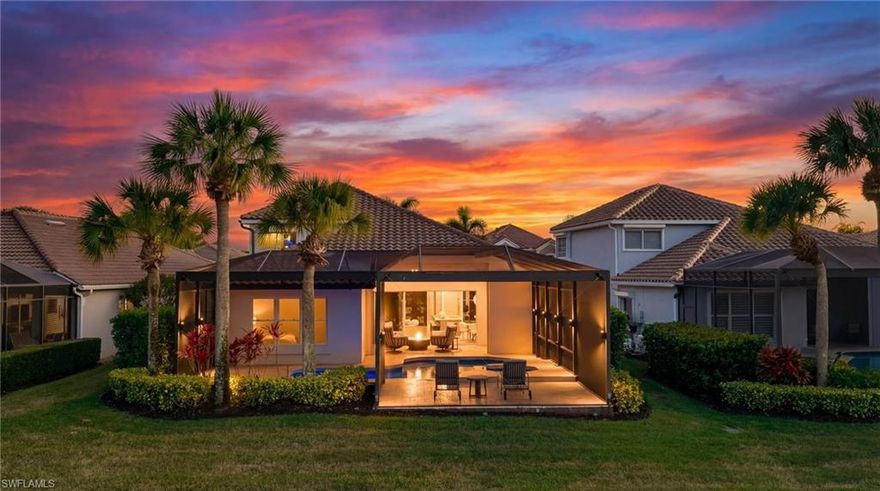 Ready for a home where every major upgrade is already done—and done beautifully? This truly move-in-ready residence in Miromar Lakes has been impeccably updated to deliver modern elegance and effortless indoor-outdoor living. Recent exterior improvements include a newer roof, gutters, whole home generator, mini split system in the garage, water heater, fresh exterior paint, hurricane-impact front door and windows, and an expanded lanai designed for year-round enjoyment.

The private outdoor retreat features a saltwater pool, travertine decking, picture-frame screen enclosure, full outdoor kitchen, and electric storm shade—perfect for entertaining or relaxing in style.

Inside, a light-filled open floor plan highlights a chef’s kitchen with designer backsplash, granite countertops, stainless steel appliances, gas range, and breakfast bar with pendant lighting. An added office with French doors and a pocket door provides privacy and flexibility. All three bedrooms feature new carpeting, and all three baths have been fully updated with new cabinetry, tile, countertops, lighting, fixtures, and frameless shower enclosures.

The upper level hosts the third bedroom and bath along with a bonus loft space enhanced by two new split AC systems. Additional upgrades include an updated laundry room and refreshed lighting throughout. Ideally located near all club amenities.

Residents enjoy the award-winning Miromar Lakes lifestyle with 700 acres of freshwater lakes, private white-sand beach, boating and water sports, championship golf, tennis and pickleball, marina, resort-style pools, fitness and spa facilities, dining, and a vibrant social calendar within a gated luxury community.