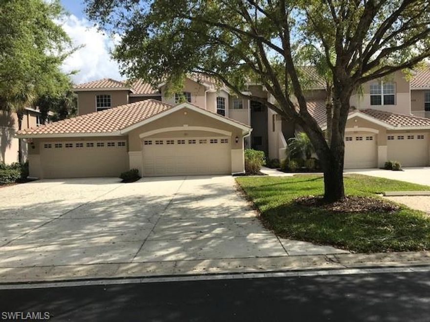 This second floor NEWPORT Carriage Home is the largest Carriage Home in Vanderbilt Country Club. It features 3 bedrooms + a den, 2 full baths, dining area and eat in kitchen. The lanai faces south and overlooks the 15th tee box. Plantation shutters throughout.  Kitchen features upgraded Quartz counter tops. Large travertine tile flooring in living room, dining area and Lanai. Sitting room/den off the kitchen.  Vanderbilt Country Club has a beautifully remodeled and expanded club house, a new health and fitness center and the new Terrace Cafe for informal dining overlooking the community pool and tennis courts. The newly designed and renovated golf course re-opened in November 2015 to the delight of the membership. Vanderbilt is a bundled golf and tennis community with a strong financial position and is an active social community.