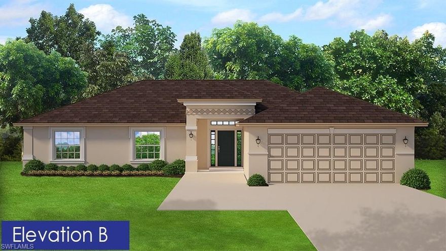 New Construction Ready to Move In - Beautiful 4/Bedrooms - 2/Baths - 2/Car Garage - Pair of Exterior French Glass Doors at Family Room - Separate Tiled Shower in Master Bath - Granite Counter Tops in Kitchen and Bathrooms - Tile ALL Except Bedrooms - Step Ceiling in Master Bedroom (90 Degree) Stainless Steel Appliances (Stove, Microwave, Dishwasher) - Upgrade Cabinets - Irrigation System Only w/Bahia Sod - Covered Lania 21'W x 10'D (No Screen) - Corner Lot.