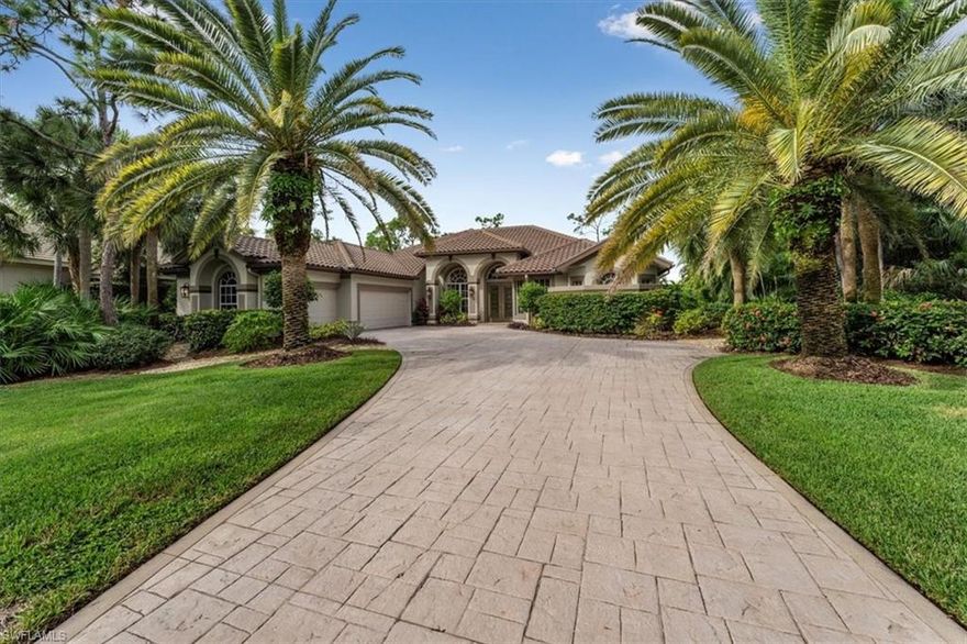 H3986 - Stunning, remodeled home situated on oversized private lot with a gorgeous lake & preserve view! This spectacular home has been fully updated & professionally designed with the highest quality finishes & furnishings. The WOW factor begins at the street with two dramatic Canary Island Date palms flanking the  paver driveway. Double entry doors welcome you into the home with neutral tiling, custom lighting and window coverings, & an integrated lighting system throughout. The kitchen is a chef's delight with its Taj Mahal Quartzite island, solid wood cabinetry, & immaculate top end appliances. The family room is anchored by its built-in 77" screen entertainment hub. The primary suite boasts a luxurious King bedroom set and ensuite with walk-in shower, dual sinks and a custom vanity area.  The adjacent study has hand scraped wood floors and coffered ceiling detail.  Two additional bedrooms are adjoined by a Jack & Jill bathroom, & a fourth bedroom has a private bathroom that serves also as the pool bath.  Additional features include an electric car charging station,  Carrier zoned a/c system (2018), a whole-house gas generator, updated plumbing AND a newer tile roof (2015).
