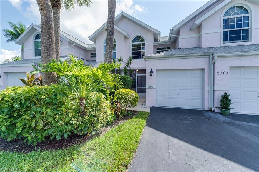 Spacious and bright with soaring ceilings and nearly 1800 sf. This 3br 1 car garage is priced right and is located in the well established community of Kings Lake. Unit comes partially furnished and has a fully stocked kitchen, ie. pots & pans, dishes etc. Impact resistant windows, electric shutters on lanai and just a short walk to the community pool. Minutes to downtown Naples & the white sandy beaches.