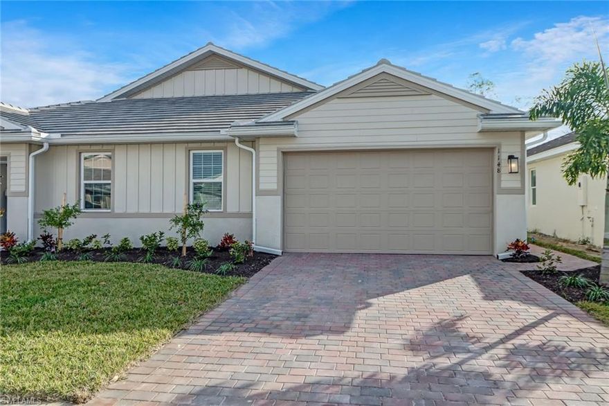 Welcome to Enbrook, where this beautifully designed Carrington twin villa captures the essence of relaxed South Naples living. Offering 1,503 square feet of thoughtfully planned space, the home features two bedrooms plus a flexible den and two full baths, all enhanced by tasteful upgrades and modern finishes.
The open-concept kitchen is both functional and inviting, with generous counter space and a breakfast bar that flows effortlessly into the dining and living areas—perfect for everyday living or hosting guests. Tucked privately at the rear of the home, the spacious primary suite includes an en-suite bath with dual vanities and a walk-in shower.
Guests will appreciate the comfortable second bedroom with its walk-in closet and easy access to a full bath. The den, enclosed with double doors, offers versatility as a home office, media space, or quiet retreat.
Additional features include a two-car garage, an interior laundry room, and the ease of low-maintenance villa living. Residents of Enbrook enjoy a gated, amenity-rich community with a clubhouse, fitness center, resort-style pool, tennis and pickleball courts, and a dedicated space for gatherings and events.
Ideally located just minutes from shopping, dining, and Naples’ beautiful Gulf beaches, this move-in ready villa offers a perfect blend of comfort, style, and convenience in one of Southwest Florida’s most desirable areas.