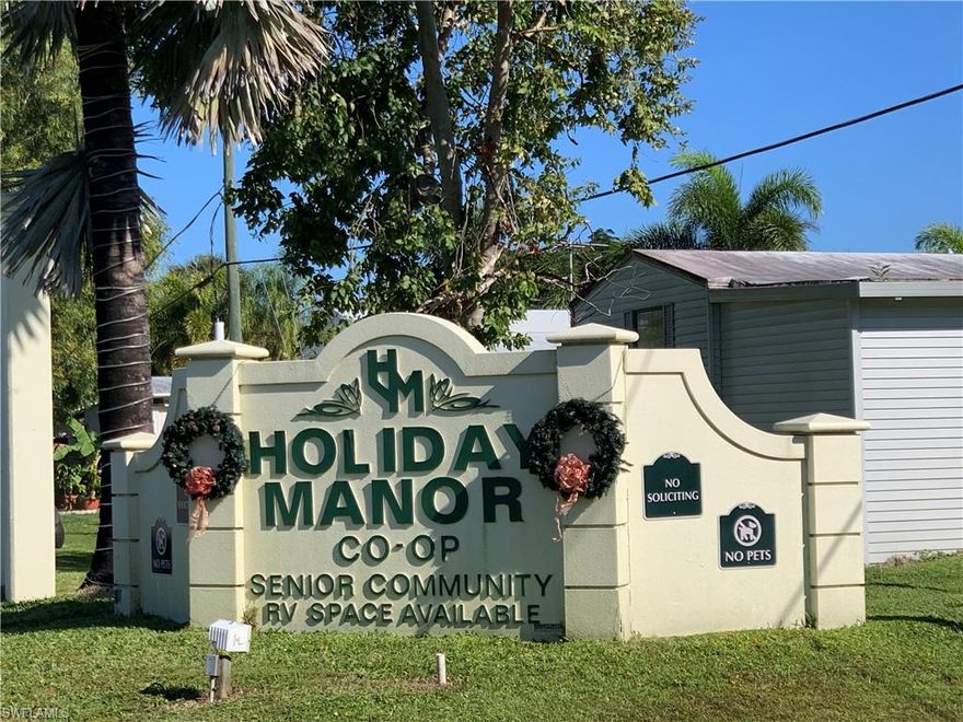 AMBITIOUS OWNERS NEEDED!! Great community close to everything.. Has a community boat ramp with direct access for smaller crafts. Older 2 bedroom trailer with screen porch 1 full bathroom and 1 half bath. Across from the pool and clubhouse. 1/2 mile from Walmart and Lowes. This is a Co-op community 55+.
No Sign on property.