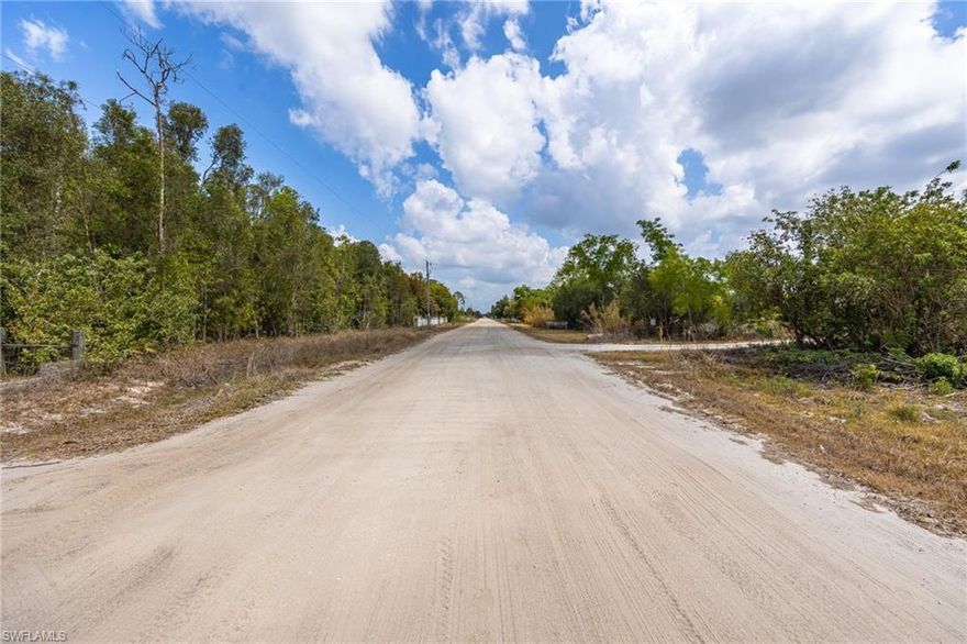 Nestled in the rural side of Fort Myers, this expansive 2.5-acre unimproved vacant lot offers a unique opportunity to build your dream retreat. Surrounded by picturesque farmland and the natural beauty of the Wild Turkey Strand Preserve, enjoy peace and quiet while still being conveniently located. Ideal for a custom-built home or the homestead of your dreams, it just a 5-minute drive to connect you to I-82 for effortless commuting, and essential amenities like shopping, restaurants, schools, and hospitals are within easy reach. Plus, Southwest Florida International Airport is just a 25-minute drive away, blending rural serenity with urban accessibility. Don't miss out on the perfect lot to build your SWFL haven.