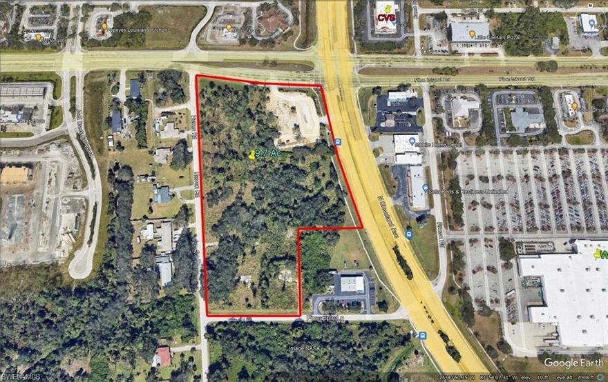 PINE ISLAND ROAD CPD - 9.71 acres at SW corner of N Cleveland Avenue (US 41) and NE Pine Island Rd (SR 78). CPD is approved for up to 121,800 SF of various commercial uses including 5,000 SF fast food restaurant, 4,000 SF car wash (planned 120' express tunnel with 25 vacs), 7,800 SF commercial retail uses, 2,500 SF auto repair services and 100,000 SF mini-storage or public warehouse. Max height of 45 feet.  Multiple points of ingress and egress. Former location of c-store with fuel pumps and auto repair business.  Utilities are available but not currently on site. All information deemed reliable and should be confirmed during due diligence/inspection period.