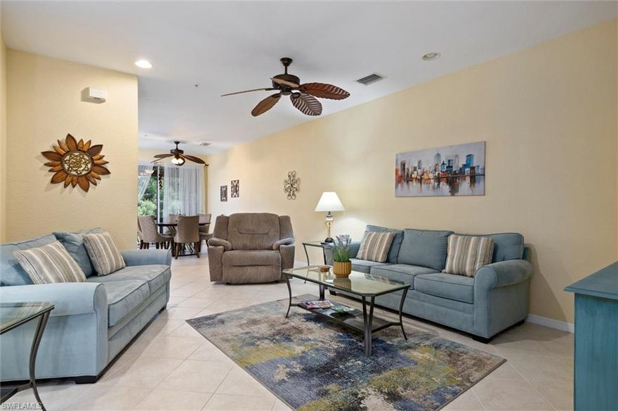 Escape to paradise in this beautifully updated and decorated 3BR/2.5BA townhome located in the gated Cottonwood community within Verandah in Fort Myers. Available for the 2027 snowbird season beginning February 1 or immediately as a spring getaway, this fully furnished residence offers an open floor plan with abundant natural light and a peaceful lake and preserve view from the screened lanai.

The kitchen features quartz countertops, a gas range, and comes fully equipped with all appliances, while the dining area comfortably seats six. The primary suite includes a king bed, private bath, smart TV, and dedicated workspace. Two additional guest bedrooms offer queen beds, one with a smart TV. The home also includes a spacious living area with a 65" smart TV and pull-out sofa, a one-car garage, in-residence washer and dryer, WiFi, and cable.

This property is fully stocked for seasonal living, including bikes, fishing gear, a BBQ grill, beach chairs, towels, coolers, and more—everything you need to enjoy the Florida lifestyle from day one.

Residents enjoy a private neighborhood pool and access to Verandah amenities with a transferable social membership (nominal fee), including tennis, pickleball, bocce, a fitness center, resort-style pool and spa, dog parks, dining, and over 9 miles of walking and biking trails with kayaking along the Orange River. Golf is available for spring occupancy through December 2026 only and is not available for peak seasonal months.

Conveniently located just minutes from downtown Fort Myers and close to Southwest Florida International Airport, this home offers the perfect combination of comfort, convenience, and resort-style living.