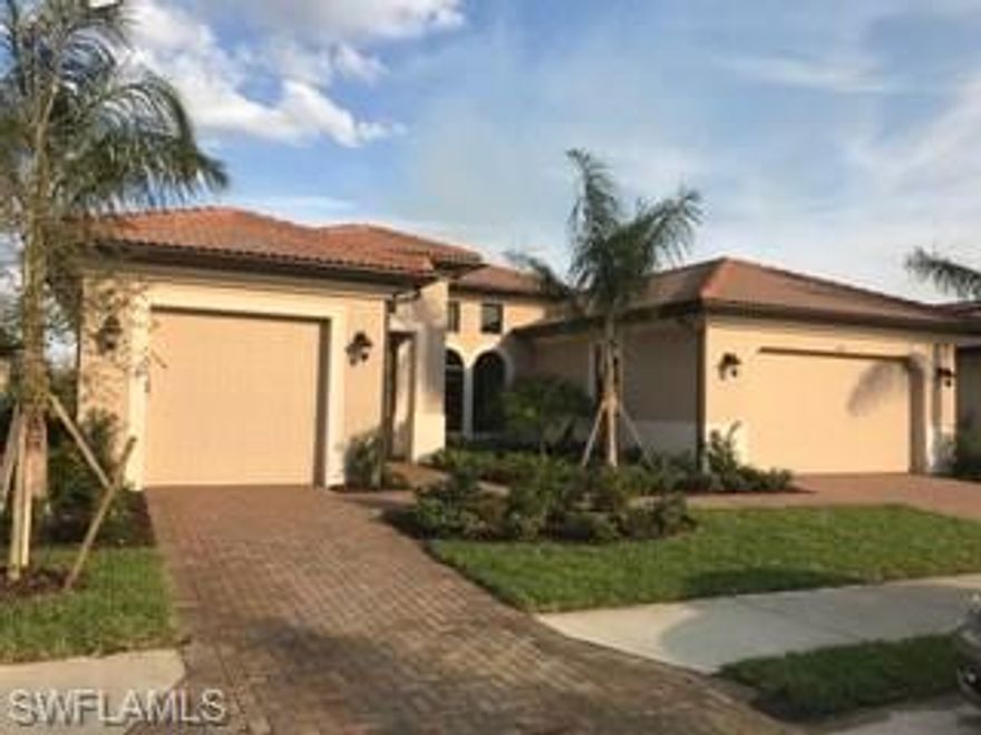 New construction Boretto home with 3 bedrooms and 3 full baths. Gourmet kitchen with nook and dry bar. Wonderful design options, 21x21 tile, wood floor in den. Located in Pelican Preserve's newest neighborhood. A must see home with builder warranty.