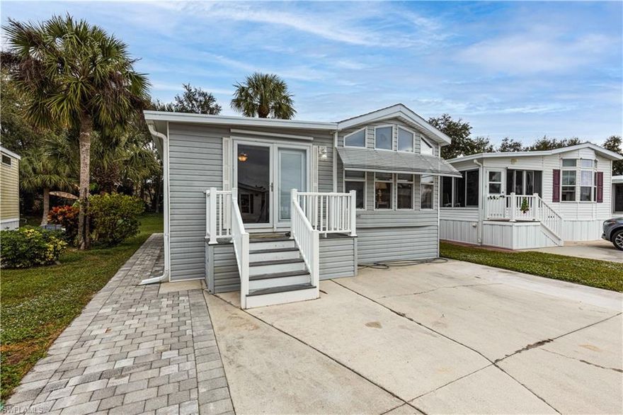 BACK ON THE MARKET! This beautiful home in a gated, active 55+ community is uniquely designed by the current homeowners.  It features a double loft, perfect for visiting grandchildren or making your own crafting space.  Both bedrooms are quite roomy.  Bedroom 2 features a Murphy bed so when guests aren't visiting there is plenty of room for office space. There are lots of windows to give this home added light.  This is one that you won't want to slip away from you!  The backyard is pretty with a nice patio area and lots of grass.  It also has a huge storage area that can house your motorized toys! Definitely a must see! Only 8 miles to Marco Island, 12 to downtown Naples, 3 to Walmart and Publix, 2.5 to CVS and Walgreens.