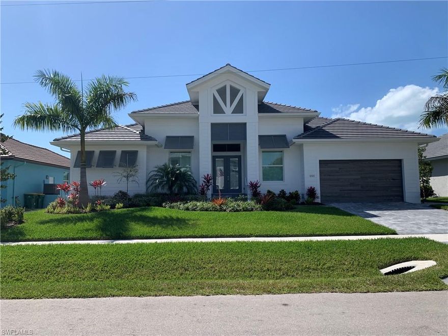 This Gorgeous 4 Bedroom, 4 Bath, Office plus a Salt Water Pool home was finished November 2020. The home has 24x24 Shell Stone floors throughout. Seawall Cap done in 2020. Southwest Exposure, PGT Impact windows and doors. Picture Screen Lanai Enclosure. Custom Gourmet Kitchen with Quartz/Granite Countertops. This home also has a beautiful heated pool and spa with large lanai area. Enjoy cooking outside in your stainless steel Kitchen and BBQ area.
Please give me a call to view this fabulous home.
