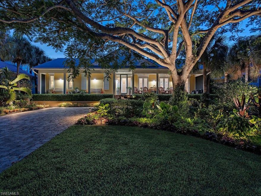 Phenomenal location! Just 2.5 blocks to the beach, and less than a block to the fine dining and shopping of the 3rd street district. Situated on a large, Western exposure parcel with alley access this charming home is in impeccable condition. True chef's kitchen, incredible outdoor living and pool area, and beautiful grounds. A great old Naples beach cottage feel.