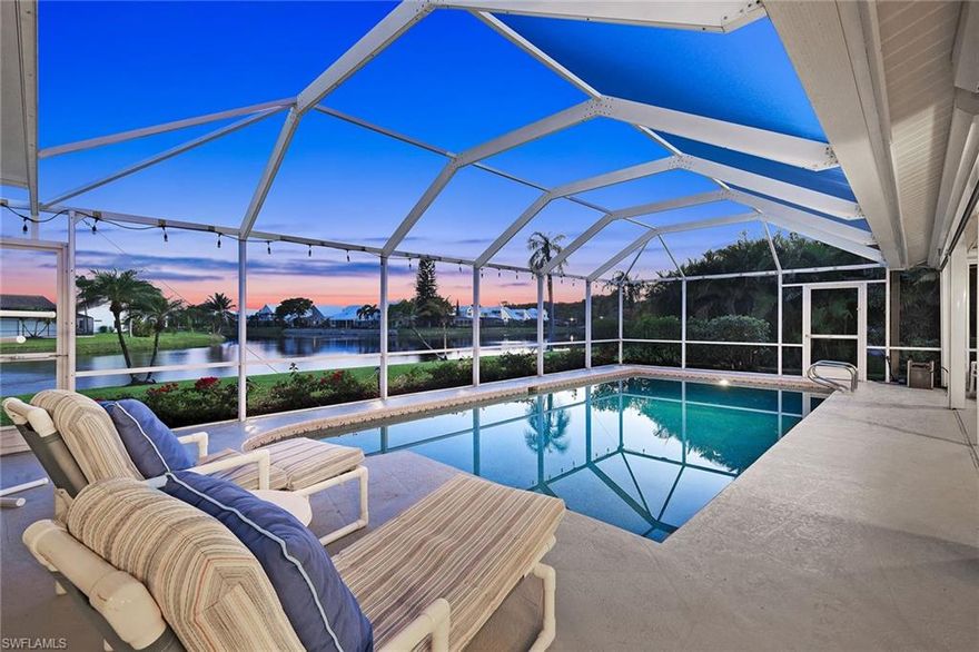 A rare offering, this fully renovated three-bedroom-plus-den, three-bath residence blends today’s preferred open-concept design with expansive south/southwest-facing lake views. Reimagined to maximize natural light and functionality, the home features a spacious great-room floor plan and the uncommon advantage of three full baths. Thoughtfully redesigned for everyday living and entertaining, the renovation introduced a private den or office and an expanded primary suite with a reconfigured bath and additional custom closet space. The remodeled kitchen serves as the centerpiece of the home, featuring a functional island, updated finishes and seamless connectivity to the main living areas, all overlooking the lake and pool. Wide-plank wood-look tile flooring extends throughout the main living areas and is complemented by solid wood interior doors, plantation shutters, roller shades in the den and custom closet systems throughout. Designed to embrace the tranquil lakefront setting, the outdoor living area features a heated pool within a screened lanai equipped with electric shutters and screens for year-round comfort and convenience. Notable improvements include a roof replacement in 2018, air-conditioning replacement in 2020 and impact-resistant windows and doors installed in 2023. Additional features include an electric vehicle charging station and a relocated laundry area. Ideally positioned within Vanderbilt Lakes, this move-in-ready residence offers convenient access to Bonita Springs, Naples, Southwest Florida’s beaches, dining, shopping and entertainment destinations while combining modern updates with inviting lakefront living. **Copy and paste the following link into your browser to view all listing visuals, including the property video:
https://www.lacasatour.com/property/3803-essex-pl-bonita-springs-fl-34134/ub