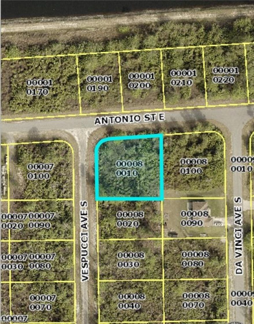 Corner lot available and ready to build on. Easy access to St Rd 82 for transportation to Fort Myers or Immokalee. Property available next door at 707 Vespucci to make over .5 acres if desired.