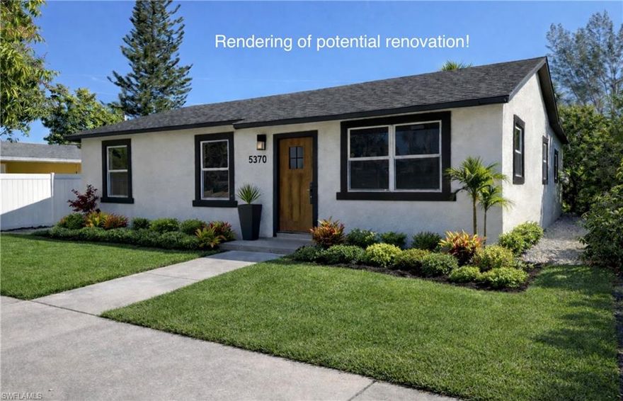 Investor Opportunity, 5 bedroom, 3 full bathrooms, single family home in Naples with Strong Upside. Built in 1995 with a major addition and new roof completed in 2015, this property currently has 5 bedrooms and 3 full bathrooms.  Two bedrooms feature private exterior entrances off of a covered rear porch, creating excellent flexibility for rental, guests, or multigenerational use.  The home sits on a large lot with a spacious backyard and ample front parking. No HOA or pet restrictions.   Centrally located—approximately 15 minutes to Fifth Avenue, and 20 minutes to Marco Island. This house is ready for renovation (see renderings), and its smart layout, generous lot size, 5-bedroom/3-bath configuration, and 2015 roof and addition create a compelling value-add opportunity for an investor or buyer ready to capitalize on the upside.