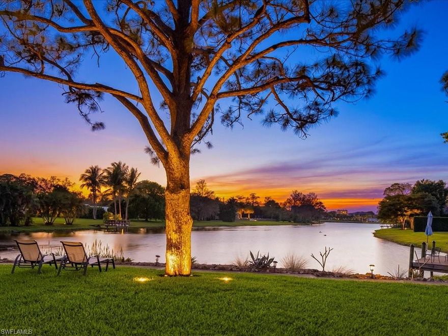 Top-of-the-line upgrades and high-end features have shaped this Naples home into a luxurious haven you'll want all for yourself! Experience idyllic indoor-outdoor entertaining across its two-level layout, from the fireplace-adorned great room under soaring ceilings to the chandelier-lit formal dining area and large covered patio overlooking the backyard sanctuary. A chef's dream come true, the gourmet kitchen highlights Sub-Zero and Wolf appliances, a Miele coffee machine, LG dishwasher, walk-in pantry, a built-in buffet, and an oversized island. Delight your guests with selections from the temperature-controlled wine cellar, movie nights in the soundproofed home theater with surround sound and a 4K HD projector, or a friendly billiards match in the game room. Comfort awaits in the five upper-level bedrooms, including a secondary suite and another with a mini wet bar. Enjoying its own wing on the main level, the primary suite has a private office, a sitting area next to bay windows, an oversized walk-in closet, and a beautifully remodeled bath. Admire the water views from the three balconies or the expansive backyard with a pool and guest cabana with a full bath. Other notable features include a brand-new roof, sauna, outdoor shower, remodeled laundry room with a brand-new LG washer/dryer, two remote-controlled entry gates, and peace of mind knowing the home is situated in the X500 flood zone. Moments away from Waterside Shops, Mercato, downtown Naples, and the beach, this opulent gem really does have it all. Come for a tour while it's available.