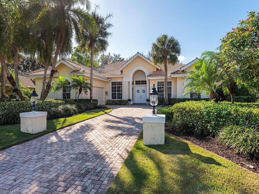 Welcome to this beautiful single-family home that offers a perfect blend of modern comforts and timeless elegance, providing the ideal setting for Florida living in desirable Pelican Bay with all its wonderful, exclusive amenities.  The home features an open-concept design with a light-filled living room, dining area, and a gourmet kitchen that seamlessly flows into the outdoor space, making it perfect for entertaining or enjoying a quiet evening relaxing in the privacy of your own pool and spa, all with a serene view of lush landscaping. Key Features include: 3 Bedrooms/3 Bathrooms – spacious and comfortable with ample closet space, a private Den, Roof replacement in 2016 and a new A/C in 2023. This home has been meticulously maintained and is move-in ready. The Exclusive Pelican Bay amenities include:  Two Private Beachfront Restaurants with beach attendants, tram service, tennis, a fitness center and miles of scenic walking/biking paths. Convenient Location – Just minutes from more delicious dining options, shopping, active Mercado and much more. Pelican Bay offers an unparalleled lifestyle with exceptional amenities, and this beautiful home is your perfect gateway to it all.