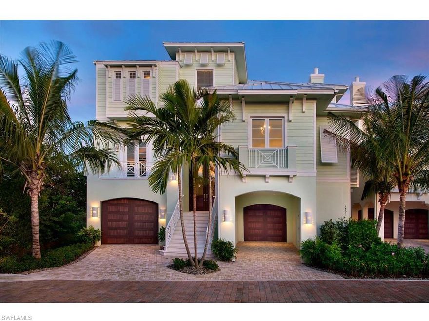 Just when you thought you missed all the good waterfront properties for sale-one of the best bay properties in Bonita Beach is now available! Cape Hickory offers 5 custom homes and is the only single family, gated bay front community in Bonita Beach. Situated across from the beach on a large peninsula, this home offers rarely available south exposure & unparalleled privacy, bay views from every room, 4 BR w/private baths, a half bath, pool bath with shower, gas heated elevated salt pool & spa, private elevator, a wide horizontal floor plan, covered carport, programmable smart home with iPad/phone controls for lighting system-cameras-security-remote access-pool controls, exotic stone countertops, impact doors & windows, concrete construction, private dock & the highest quality finishes available today. . Enjoy Gulf access by boat w/in minutes. Lot 5 sits on the very point of the peninsula. Amenities of this coastal island style home include 6+ car garage, wood floors, 3 wet-bars, 2 laundry rooms, hardwood floors, marble baths, large kitchen w/48" gas range & 2 dishwashers, spacious pool deck w/infinity pool, 4,477 A/C, 9,099 total sq. ft., & so much more!