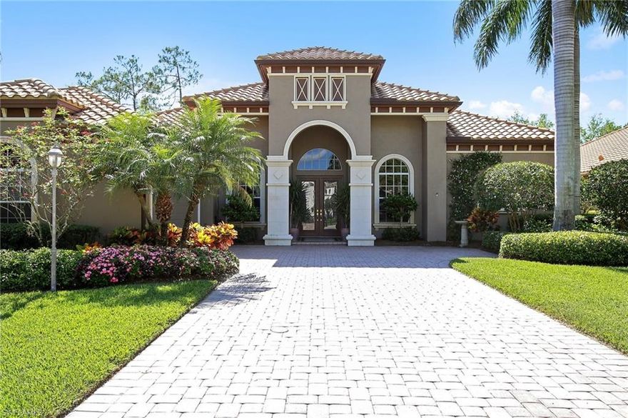 Offered to market FURNISHED, this home was recently redecorated/repainted with $75K in upgrades & designer furnishings INCLUDED in the purchase price.  There is no better deal available in the highly desired Arezzo neighborhood, this home is a Buyer's dream, truly move-in-ready!  No attention to detail was spared with crown molding throughout, plantation shutters, custom draperies & tile on the diagonal.  The large kitchen boasts newer stainless steel refrigerator & brand new dishwasher, plus a double oven.  The AC is only 3 years old!  The large extended lanai with pool, spa & new awning offers expanded outdoor living and dining space.  This home is perfectly appointed for seamless indoor/outdoor entertaining.  Purchase in Vasari includes MEMBERSHIP to the Championship Golf Course, Tennis, Fitness, Bocce and the Club with many dining & social options all centrally located off of Livingston Road.