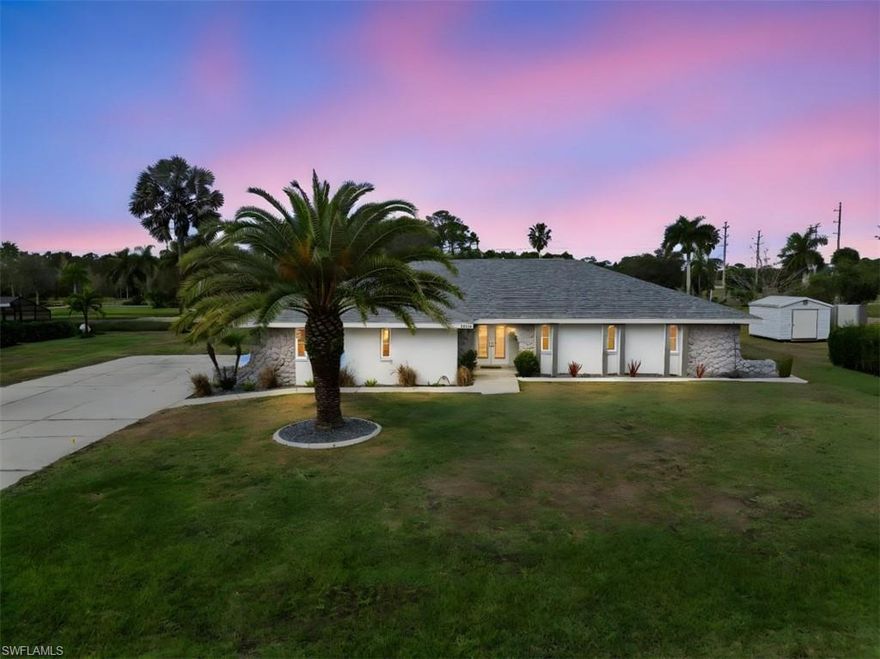 Lake front views! 3-bedroom, 2-bath POOL home offering 2,153 sq ft of comfortable Florida living in North Fort Myers. Situated on a quiet street with serene waterfront lake views, this home blends modern updates with a warm, inviting atmosphere—perfect for families, retirees, or seasonal residents.
Step inside to an open floor plan designed for both everyday living and entertaining. The updated kitchen features modern finishes and flows seamlessly into the main living areas, while both bathrooms have been tastefully renovated. All windows provide impact glass and peace of mind. 
Enjoy year-round outdoor living in your private pool area, ideal for relaxing or hosting guests while taking in peaceful lake views. Major upgrades include a NEW ROOF and NEW A/C systems (2022/2023), offering long-term value and efficiency.
Located in great location just of I-75, this home delivers the best of the Florida lifestyle—comfort, tranquility, and convenience!