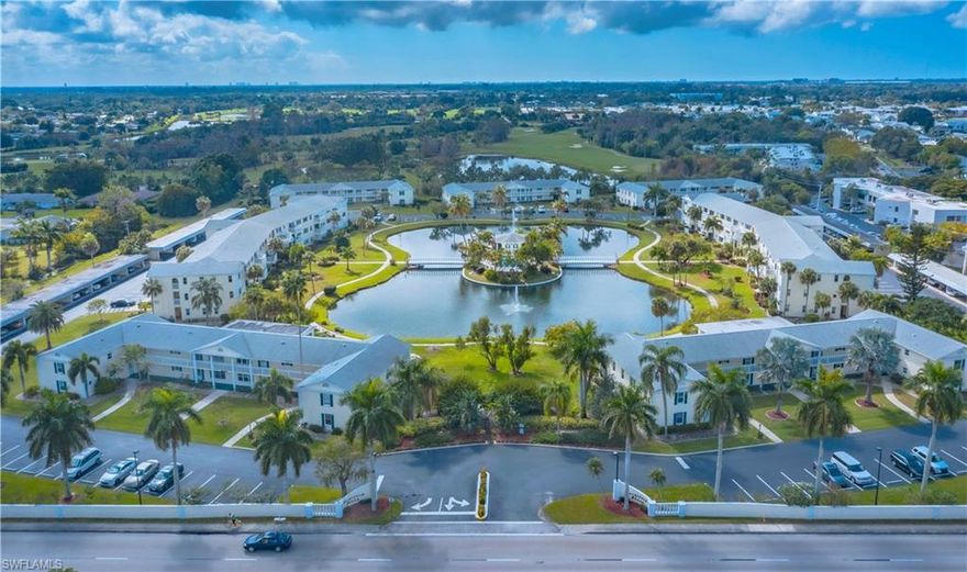 You won't want to miss this spacious first floor, end unit condo with the best location in the complex in the vibrant & active 55+ Stratford Place community. Centrally located in a very desirable area of Fort Myers, near Cypress Lake and Winkler, close to shopping, restaurants, schools, SWFL International Airport, and beautiful beaches. You'll love the large, sprawling, private & nicely landscaped outdoor space, with Golf Course views. The community features a pond, community center, a very nice pool and is pet friendly. Covered carport parking and ample guest parking space available. This light and bright condo features an open layout, lots of upgrades and is fully furnished! 2 bedrooms and 2 full baths, a walk in closet and en-suite bathroom in the master and plenty of storage throughout. The huge living area flows into the dining room and Florida room with lots of windows to enjoy the beautiful views. The large kitchen features a pass-through bar, granite counters, newer white cabinets and even wine storage! Schedule your appointment today, make your offer and move right in! Your perfect piece of paradise is waiting for you!