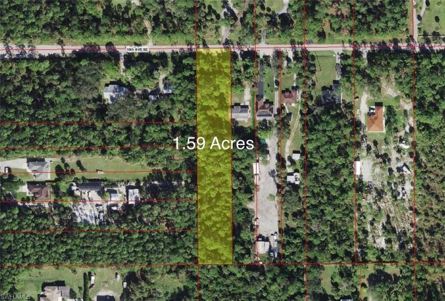 Buildable Lot 1.59 Acres located in the south of the Golden Gate estates in Naples Fl, next to The Palmetto Elementary School. ***Upland (0.74 acres) on front***DEP Report on file, it’s Perfect to build your exquisite house in excellent and quite Location, paved road, NO HOA, very close schools, dining, shopping, pristine beaches and more. This Prime Lot is covered for a beautiful vegetation composed of Pine trees and Cana palm, looks Great!!! This property is just what you're looking for. Don't miss out this opportunity. Make this place your best investment to build your dream home.