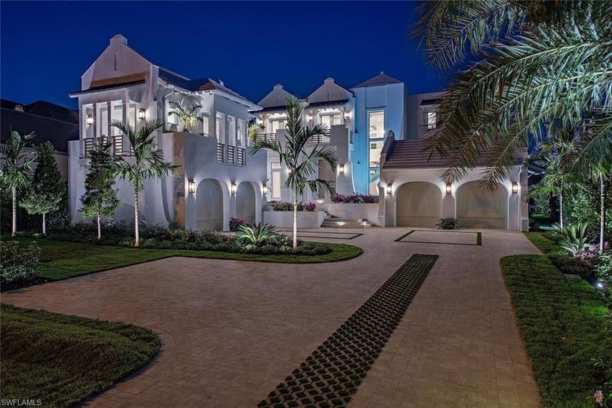 Just completed! This stunning, Alys Beach inspired, custom home sits on an incredible southern exposure site offering 124’ of water frontage. Designed by award winning architects Stofft-Cooney, exquisitely appointed by Ficarra Design, and meticulously crafted by Rise Builders, this home will be the standard by which all others in the area will be measured. Solid concrete construction, exquisite and unique choices in finishes and color palettes, premier appliances such as Wolf, Miele and Sub-Zero, Legno Bastone European oak floors, incredible Ruffino cabinetry and a fantastic lighting design highlighted by the white oak tongue and grove ceiling backdrops. An outstanding layout provides for the master bedroom, study, and a guest bedroom on the main living level. On the second floor is a spectacular bonus room with its own covered lanai and three additional bedrooms. There is a true guest casita over one of the two, two-car garages with its own entry. The home has amazing water vistas, and a layout ideal for today’s living; a spacious great room flanked by a casual bar, the gourmet kitchen, and a prep kitchen. The expansive outdoor living spaces offer a gracious covered living area with fireplace, a well-appointed outdoor kitchen, and a spectacular lap pool/spa and firepit enhanced by the sweeping, nearly 180 degree bay views; sunsets here are captivating. Just minutes to the open waters of the Gulf of America.