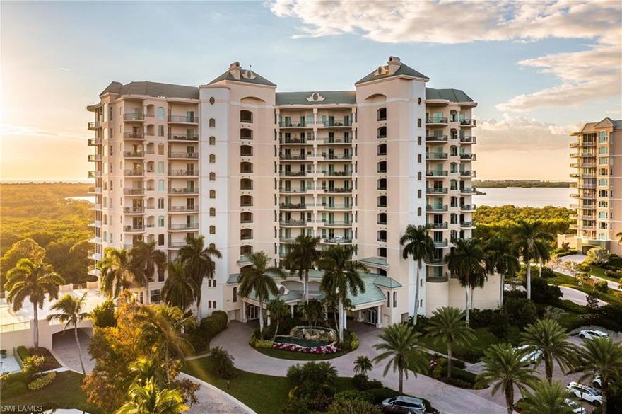 Live lavishly and enjoy the sunny SW Florida ambiance from this waterfront condo!  Just Listed in Bayview II in Bonita Bay. Spectacular views await you from this stunning third floor unit with a 1.5 garage!  The western-facing screened balcony is more of an additional room than a balcony!  The living area's open floor plan includes a dining area that flows to the living Room which opens to the family room which is open to the spacious Kitchen with new gorgeous counters and stove top. The Master provides stunning views of the Bay and Gulf and offers a massive walk-in closet with built-in cabinets for clothing and additional storage. The guest bedrooms have their own open-air balcony for watching the sun rise. One Guest Room features a wall of built-in cabinetry, which could make for an amazing office. Bayview II has recently remodeled its oversized pool and spa area with exquisite white marble pavers and new patio furniture. Bayview II also has a well-equipped workout room and a beautiful social room and kitchen. Bonita Bay offers an abundance of amenities including a Beach Park on the Gulf of Mexico with scheduled shuttles, Walking and Biking Trails, a Kayak Park and a Marina.