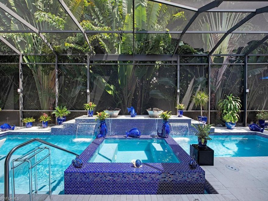 H10019. This single-story home absolutely untouched by recent storms was designed and built to perfection in 2016. Sophisticated design and fine finishes define every functional element in this smartest of smart homes. The open concept plan centers around an impressive great room, dining, and kitchen space—all giving way to an expansive outdoor living area viewed through a panel of floor-to-ceiling glass doors. Sheltered loggia with fireplace, dining area and outdoor kitchen, protected by automated screens. Under the sun: 42' pool with fire and waterfall features, spa, sun deck. A neatly designed rest area and fenced run for the dog. Great room: wide-plank flooring; vaulted ceiling; back-lit display cases; designer lighting. Kitchen: premium appliances; two islands; walk-in pantries; wine storage areas; separate wet bar. Primary suite and bath: a tranquil space with separate access to pool and spa; two vanities; double walk-in shower; soaking tub; two-tier walk-in closets. Also: three ensuite bedrooms; study; lush gardens; three-bay air-conditioned garage, workshop; two EV stations; whole-house generator; superior AV and security systems.