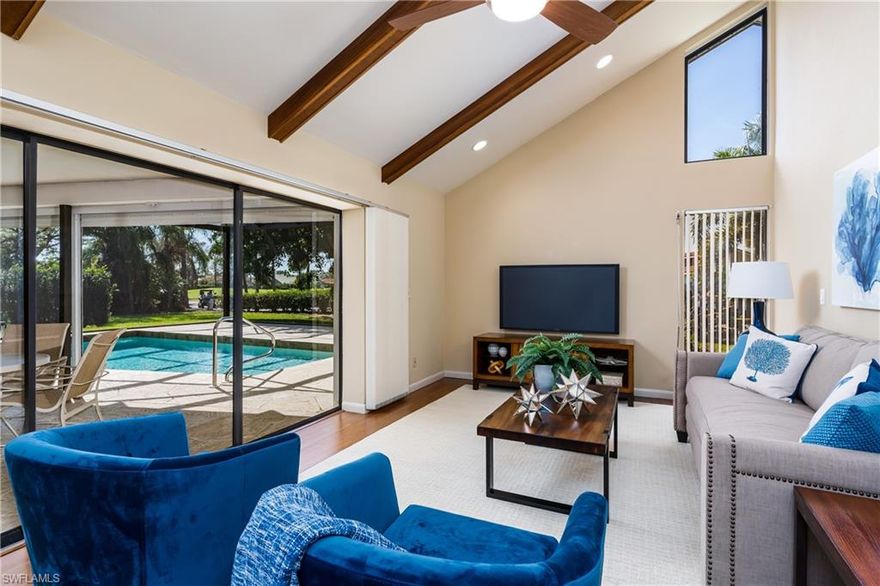 Located in the prestigious community of Foxfire, this golfers paradise has some of the lowest golfing fees in Naples!! Enjoy the outdoors on this secluded, quiet, oversized lanai with plenty of outdoor living space complete with beautiful key stone pavers with a 2019 screen enclosure that has large clear screen panels for beautiful views!! The home has hurricane roll down shutters for all openings!! The roof was installed in 2009! Recent renovations and modern upgrades in the kitchen, master bedroom and bathrooms!! The master bathroom has beautiful fog glass, seamless doors! The den and kitchen area provide a cozy, comfortable hang out area!! You'll have plenty of parking with this large circular driveway with beautiful pavers!! Just a one minute walk to the clubhouse! Located just minutes to shopping and groceries and restaurants. The beach is only a 12 minute drive!! Foxfire has a beautiful 27 hole Arthur Hills designed golf course which was recently renovated!! One of the the lowest priced golfing games in Naples! The clubhouse has a nice gym, bocce ball, three tennis courts, large swimming pool and a bar & grill and fine dining and a LOT of social events!!