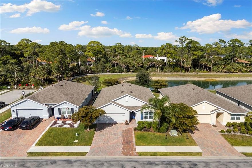 This 2020 built lakefront home is thoughtfully designed with today’s lifestyle in mind, the open-concept floor plan is perfect for both relaxed daily living and stylish entertaining. The kitchen features 42-inch white shaker cabinetry, granite countertops, stainless steel appliances, a walk-in pantry, and an expansive center island that serves as the natural gathering place of the home. Light-filled living and dining spaces flow seamlessly together, creating an inviting yet elevated atmosphere.
The private owner’s suite is a tranquil retreat, complete with an oversized walk-in closet and a spacious en-suite bath appointed with quartz countertops and refined finishes. Three additional bedrooms offer flexibility for guests, a home office, or a growing household.
Outdoors, the property truly shines. An expansive fenced backyard overlooks a peaceful lake view, providing the perfect setting for evening gatherings, future pool potential, or simply enjoying the Florida lifestyle in privacy.
Located in the welcoming community of Hadley Place, residents enjoy a quiet neighborhood setting just minutes from Naples’ premier shopping, dining, entertainment, and everyday conveniences, while offering low HOA fees. This exceptional home presents a rare opportunity to own a newer construction property in one of Southwest Florida’s most desirable locations.