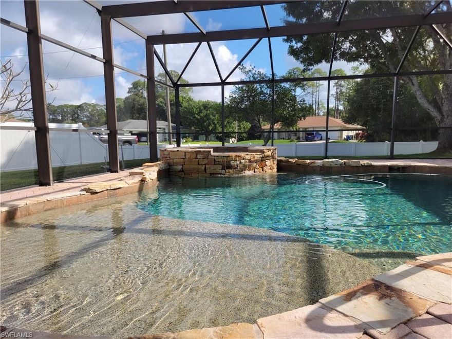 Welcome home to your beautifully maintained Florida charmer! A split bedroom floorplan with just under 1800sqft complete with newly remodeled kitchen and custom pool! So many updates here that I cannot name them all. A few key updates are, a new roof in 2018, newer windows, new stainless steel appliances, new pool heater with mobile/wireless controls right from your smart phone, accordion shutters added in 2014, fully fenced yard, newer water heater, fruit trees, a full security system including cameras and monitor that the sellers left for the new owners, and SO much more. Very close to downtown Fort Myers and to Cape Coral alike, so you will be close to shopping, restaurants and many other activities nearby. Pride of ownership is obvious in this home. With the fully fenced backyard and sitting on a quiet cul-de-sac, this home is perfect for a family with kids, or for anyone else looking for a quiet piece of paradise to call their own. Make your appointment today!
