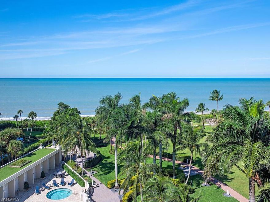 Spectacular Gulf, Bay, and City views from this rarely offered 01 residence in the prestigious Brittany Condominium in Park Shore. Indulge in the best of Naples’ luxury beachfront living in this 3-bedroom plus den, 3.5-bath condo offering over 3400 total square feet. Boasting spacious dual balconies, the outdoor living space allows for endless enjoyment from the morning sunrise over the bay to sunsets and warm gulf breezes. Featuring a split bedroom floor plan with an expansive master suite overlooking the Gulf, electric shutters throughout, extra storage, two secured covered parking spaces, and a private cabana. The Brittany is a flagship building in Park Shore offering its privileged residents world-class amenities including a well-equipped fitness room, card room, private beach access, two guest suites, tennis courts, a resort-style beachfront pool and spa area, and 24-hour security. Steps to Venetian Village & central to all that Naples has to offer from the downtown districts of 5th Ave S & 3rd St, to Waterside Shops, Artis-Naples & Mercato for upscale dining, shopping & entertainment. Owners in The Brittany may also lease or purchase a boat slip in the Venetian Yacht Club.