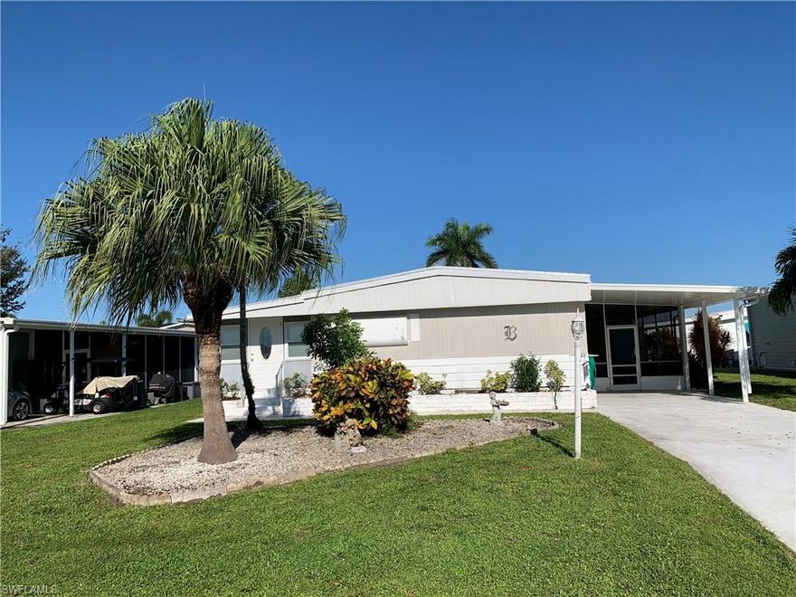 Welcome to Imperial Harbor in beautiful Bonita Springs. Located in a friendly, 55 and over, deed restricted community with NO HOA Fees but does have a voluntary Civic Association membership for $100/yr. YOU OWN THE LAND/LOT. This manufactured home presents a fantastic opportunity for those seeking a relaxed and convenient Florida lifestyle. Imperial Harbor club social membership is included with purchase, A $1500 value, yearly renewal for $350/yr. Additional storage for RV's, boats, trailers, etc. for $250/yr through Harbor Club. Harbor Club membership then allows access to the community pool, shuffleboard, bocce ball, workout room, clubhouse, and other activities. This home is nestled in a great location near shopping, dining, and a short distance from the world-renowned beaches and historic downtown Bonita Springs. Priced to sell! Property is being sold "As Is" and does need some TLC. Sold with all the furnishings.