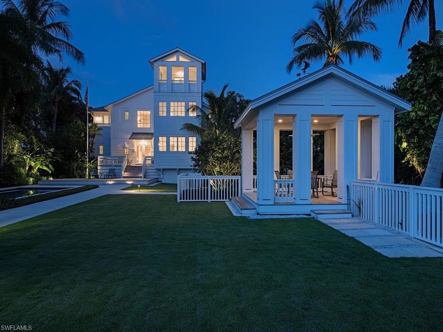 Recognized by the SWFL Chapter of the American Institute of Architects in 2002, this charming and iconic "Boathouse" boasts 2,900 square feet of air conditioned space, an additional 1,800 square feet of covered, dual-boat storage, and 2 large uncovered slips.  Ideal for the boating enthusiast that has an appreciation for those things rare that are nearly impossible to find.  Modest. Simple. Quality.  Three words that describe this endeavor.  Truly a feat to create this home in today's building environment. Penned and recreated by Dwight Oakley, the 1930's Boathouse captures incredible, sweeping vistas of Champney Bay behind from nearly every room, and affords inspiring sunset views of the Gulf of Mexico from the front terrace's incredible elevation. Oakley salvaged sections of the original structure and reintroduced them on the interior as non-structural trim moldings and beams capturing the essence of a bygone era. Truly the only home of it's kind on the shores of Naples.
Port Royal Associate Membership opportunity.