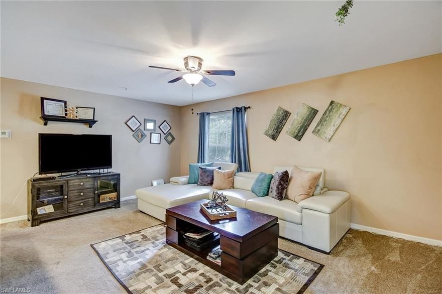 Location! Location! This well maintained condo features 2 bedrooms, 2 baths and is situated on the second floor in Four Mile Cove. The A/C unit was just replaced a little over a year ago as well as the carpet. This unit also includes stainless steel appliances and a washer and dryer. Some of the amenities in Four Mile Cove include a gym, community pool, clubhouse with a full kitchen area, and basketball/tennis courts. This community also features a kayak/canoe launch area that connects to the preserve and is perfect for site seeing and fishing! Located within minutes to HeadPinz (bowling alley), Publix, Wal-Mart, Coralwood Plaza, and quick access to Fort Myers via Veterans Pkwy. The unit is currently being rented on a month 2 month basis at $1000 which is below market value. Similar units have rented between $1050-$1200 per month. For more details and to schedule your private showing, call your Realtor today!