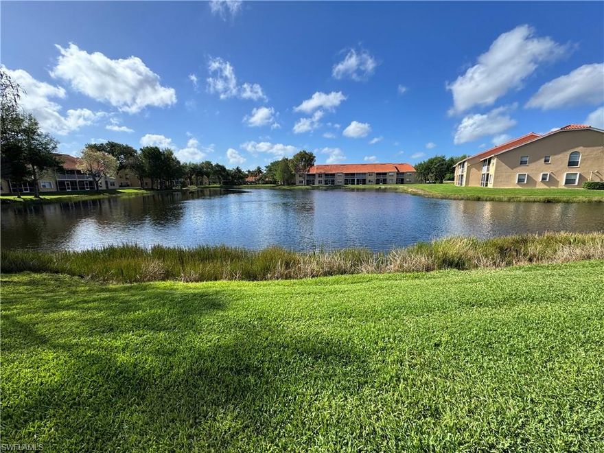 This 2 bedroom plus a Den first floor unit is available for an annual rental! Located in the gated Bonita Fairways golf course located in the heart of Bonita Springs! Sparkling lake views! Amenities galore....Pay to play golf course, 2 heated pools, tennis court, bocce ball and a 19,000 square foot club house with fitness room, library and banquet rooms.