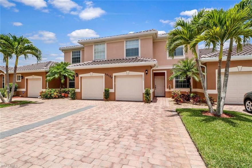 UPDATES!!  NEUTRAL FRESH PAINT, NEW CARPET in bedrooms, Updated fixtures, AC 3 years old, new roof in 2018, this condo is MOVE IN READY!   As you enter your eyes immediately see the beauty of your peaceful preserve view from the Lanai.  To your right is your light, bright kitchen that has durable Corian counter tops, newer fridge and a large deep sink overlooking the living/dining areas.  High ceilings and tile laid on the diagonal throughout the main living area, create a beautiful space for entertaining and luxurious living. The 1st floor master bedroom has vaulted ceilings, a walk-in closet, ensuite bathroom with double sinks.  2 additional bedrooms and a full bath upstairs provides plenty of room for family members or guests. Located on a cul-de-sac with a one car garage and a driveway long enough for parking up to 4 additional cars. Reflection Lakes is a pet-friendly community with no CDD and low fees.  Convenient walking distance to a resort style clubhouse and heated pool, this neighborhood also includes a fitness center, bocce ball court, library, billiard and card rooms.  Centrally located 9 miles to downtown Naples restaurants, attractions and beaches.