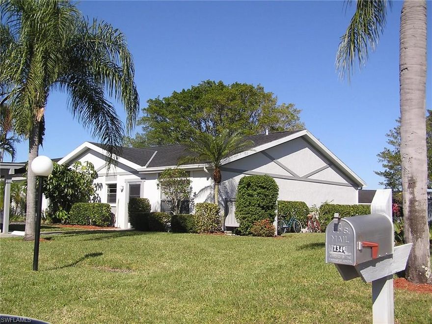 Myerlee Gardens is a fun, active 55+ community   This lovely condo has a beautiful landscaped view from the back lanai where you will feel the great cross breezes while you enjoy carefree living.  No need to worry about stairs in this 1 story end unit.  Sellers are very motivated to sell their unit.  Low HOA fees in this beautiful community.