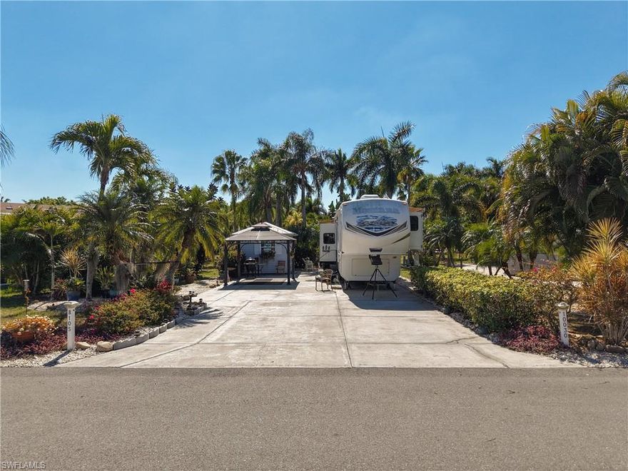 Welcome home to Lot B105 in beautiful cypress Woods RV Resort!  Sit back and relax on the rear patio and enjoy sunny Fort Myers Florida.  The accessory building is partially finished with stackable washer and dryer, air conditioning, small heater and plenty of storage.  The Town Center offers a large meeting room, stage, catering kitchen, card room, craft room with pool and hot tub.  The Welcome Center offers the resort office, card room, day spa, fitness center, laundry, and pool with hot tub.  This ownership luxury resort has many amenities, tennis, pickleball, shuffleboard, and many activities planned everyday.  Come and see what this resort has to offer including what South West Florida has to offer!!!