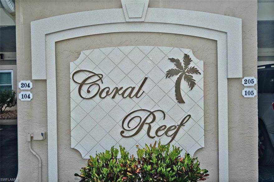 ENJOY THIS GORGEOUS 1ST FLOOR DIRECT ACCESS WATERFRONT END UNIT CONDO IN THIS ACTIVE 55+ ASSOCIATION. WHEN YOU ENTER THIS IMMACULATE HOME THE 1ST THING YOU WILL NOTICE IS THE WALL OF SLIDERS LEADING TO A WONDERFUL FLORIDA ROOM OVERLOOKING YOUR POOL AND 200FT CANAL. HOME FEATURES INCLUDE AN OPEN, BRIGHT AND SPACIOUS FLOOR PLAN WITH A LOVELY KITCHEN AND TILE FLOOR THROUGHOUT. ALSO INCLUDED IS YOUR OWN COMPOSITE DOCK AND BOAT SLIP WITH WATER AND ELECTRIC BIG ENOUGH TO HOLD UPTO A 40' BOAT. ASSIGNED PARKING AND EXTRA LARGE STORAGE CLOSET. EXTERIOR IMPROVEMENT INCLUDE A BRAND NEW ROOF, FACIA, POOL FENCE, REPLUMPED PIPING AND MORE. THE CONDO ASSOCIATION IS WELL FUNDED WITH OVER $69K IN RESERVES PLUS ANOTHER $18K IN SAVINGS. THERE ARE NO CURRENT ASSESSMENTS ON THE CORAL REEF CONDOS. CLOSE TO RESTAURANTS, ENTERTAINMENT, PARKS, AIRPORT, HOSPITALS, AND MINUTES TO OPEN WATER. PLEASE CHECK OUT THE VIRTUAL TOUR ON THE MLS PAGE MAKE THIS YOUR NEW HOME IT IS A WONDERFUL PLACE TO LIVE!!!