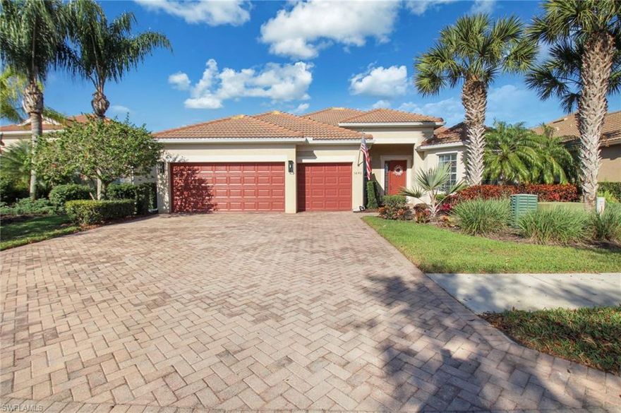 Del Webb Naples, Beautifully Optioned “Dunwoody Trail” Model Estate/Echelon Series Home w/Pool & Spa, on Premium Lot, Stunning Golf Course Views, 2496 Sq.Ft. 2983, 3 Bedrooms, Plus Den, 3 Full Baths, 3 Car Garage, Options Include Heated Pool & Spa, Gourmet Kitchen Option, SS Appliances, 42” Cabinets w/Tray Rollouts, Tile Backsplash, Vented Hood, Porcelain Tile on Diagonal, Glass French Doors at Den, Crown Molding, 8’ Interior Doors, 5½" Base, Full Walk-In Shower at Master Bath, Finished Laundry Rm, Epoxy Garage Floor, Electrical
Hurricane Rolldown Shutters at Rear Lanai, Quality Decorative Window Coverings, Pendant Lighting, Ceilings Fans. Located within the Del Webb 55+ community, residents enjoy world-class amenities at the Oasis Club, including a resort-style pool, lap pool, Jacuzzi, fitness center, 12 pickleball courts, 2 tennis courts, 4 bocce courts, a golf simulator, billiards, a semi-championship golf course with pro shop, on-site golf pro, and an on-site restaurant. Experience the best of Florida living in this beautifully appointed home that blends comfort, luxury, and an unbeatable location in Ave Maria’s most sought-after active-adult community.