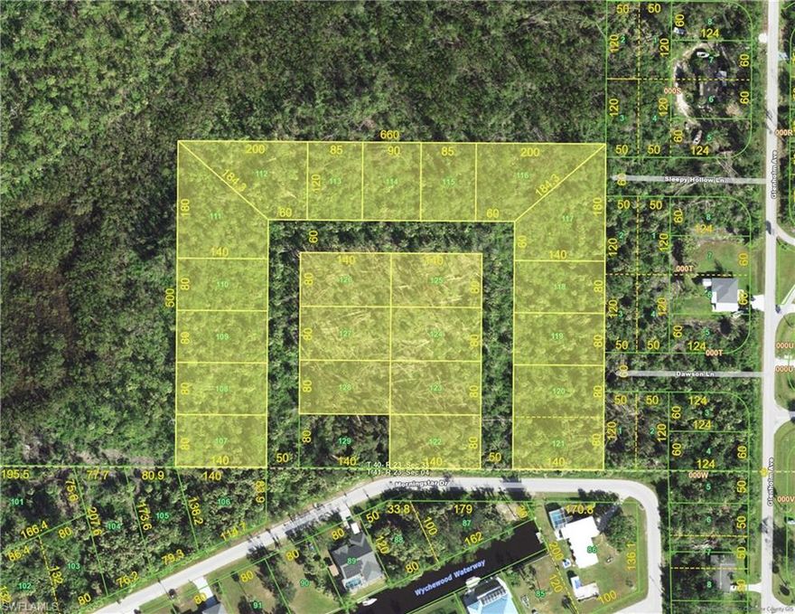 Amazing opportunity to acquire 21 unimproved, buildable lots totaling 7.3 acres, zoned RMF-10, in Punta Gorda. Investor and developer alert—each lot has a separate parcel ID, offering flexibility for phased development or resale. The property features approximately 336 feet of paved road frontage, with interior road (Wychewood Dr) easement platted on paper. Ideally located close to downtown Punta Gorda with quick access to I-75. Average lot dimensions are approximately 80' x 140'. Bring your vision and unlock the potential of this high-density residential opportunity in a growing market.
