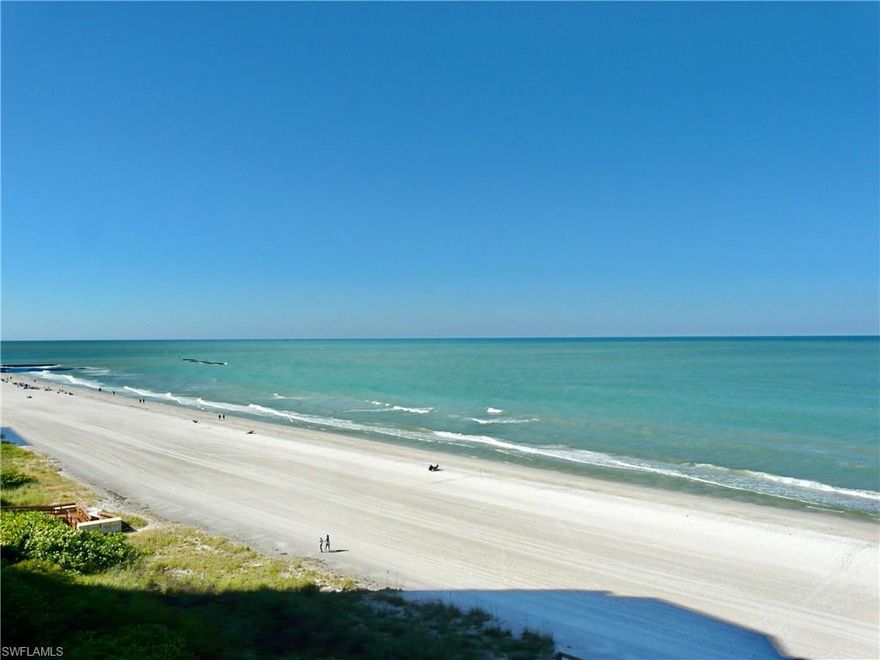 DIRECT BEACHFRONT! This 3 bedroom, 2 ½ bath, 2,100 square foot beachfront condominium unit is directly located on the beach and is ideally located on the 8th floor in the much desired high rise building at the South end of Collier Boulevard known as the Marbelle! This unit not only has 180 degree views of the beach and the Gulf, but has South facing views that overlook the pool, spa, and grill/barbecue area from the large “L” shape balcony which provides magnificent sunsets! Although the unit has not been substantially upgraded, it has been well maintained and awaits furniture and furnishings. This unit is truly about LOCATION, LOCATION, LOCATION!