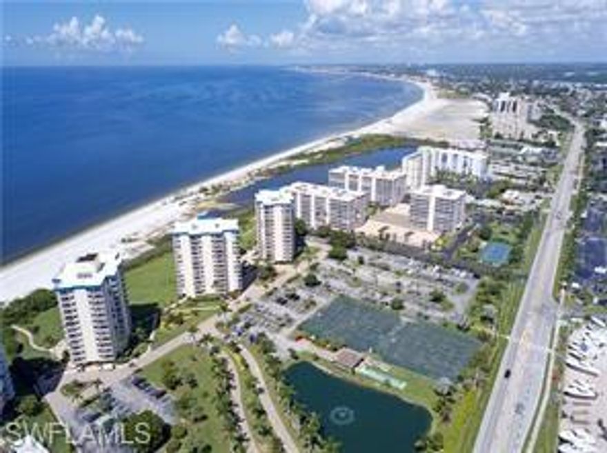 BEACH FRONT  CONDO WITH BEACH VIEWS OF GULF OF MEXICO !  Great rental unit , make an income.  Relax and watch sunsets and sunrises from your balcony!  Listen to the waves as you drift to sleep every night!  This is in a TROPICAL setting resort style Complex , has  Clay tennis courts , dog walk areas, shuffle board, horse shoes, and of course sun tanning  decks with  chairs and pool to cool off at.  Free wifi in lobby of each building, security guard , and manager on site. LARGE PALMS line the beautiful property and driveway , a lake with fountain, and lush tropical plants adorn this Complex. Directly across from 7 restaurants and bars , shops and a farmers market twice a week in season, also a marina where you can rent a boat or take a dolphin tour boat.