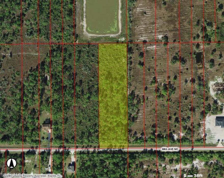 2.73 Acres, as per Collier County DEP website MAUP Map Shows UpLands, 
the lot is east of the house on 3513 68th Ave NE