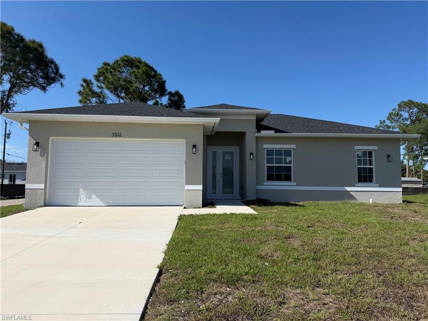 LOCATION, LOCATION!!! just minutes from Lee Blvd, this brand-new home for rent offers the perfect balance of convenience, space, and modern style. Enjoy easy access to shopping, dining, schools, and a short drive to everything Fort Myers has to offer. Step inside to a bright, open floor plan filled with natural light and sleek, contemporary finishes. The kitchen is a standout, featuring quartz countertops, stainless steel appliances, and a large center island—ideal for cooking, casual meals, or entertaining. The open-concept layout seamlessly connects the kitchen, dining, and living areas, creating a comfortable and welcoming space. spacious primary suite serves as a private retreat with two walk-in closets, dual sinks, and a beautifully designed bathroom. Two additional bedrooms share a full bath, and a convenient half bath is located on the main level for guests. This home is completely brand new and thoughtfully designed for comfortable, modern living in one of Lehigh Acres’ fastest-growing communities. FAST APPROVAL. FIRST AND SECRITY FOR MOVE IN.