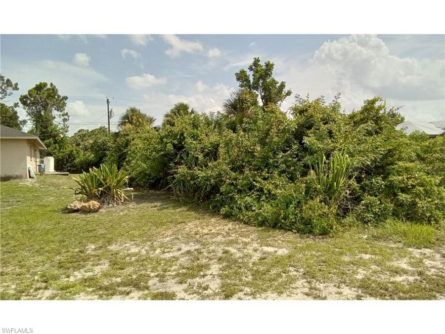 Build your dream home, or invest in your future, on this beautiful .23 acre lot in Lehigh Acres community. This lot is located just minutes drive from Walmart, and downtown Lehigh Acres. Elementary and Middle school just 5 min drive and Lehigh Senior High school just 3 mins away. Enjoy the stunning Florida Sunsets on this oversized lot. This lot is also just a short car ride to both the Boston Redsox & Minnesota Twins spring training facilities, International airport, Downtown & Central Fort Myers, Fort Myers Beaches, Sanibel/Captiva Islands, Miromar Outlets, Gulf Coast Town Center, Labelle, and Pine Island/ Matalacha area. Location, Location and best price on market!